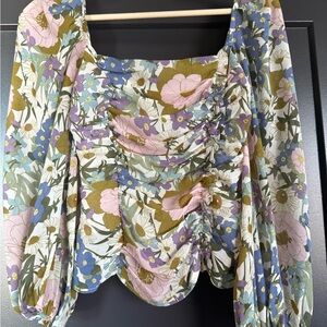 Floral Ruched Women's Top